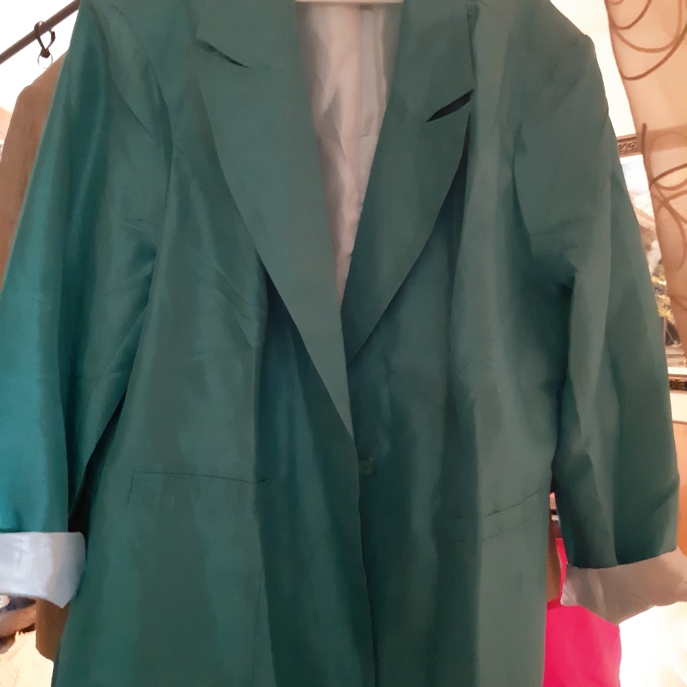 Ashley Stewart size 22w dressy Jacket / Blazer Teal lined